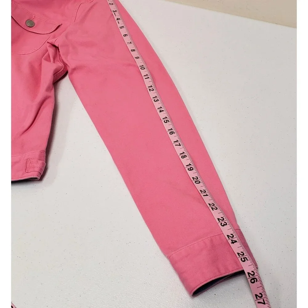 Ralph Lauren Polo Jeans Womens Pink Denim Button Jacket Size Large - Picture 9 of 11